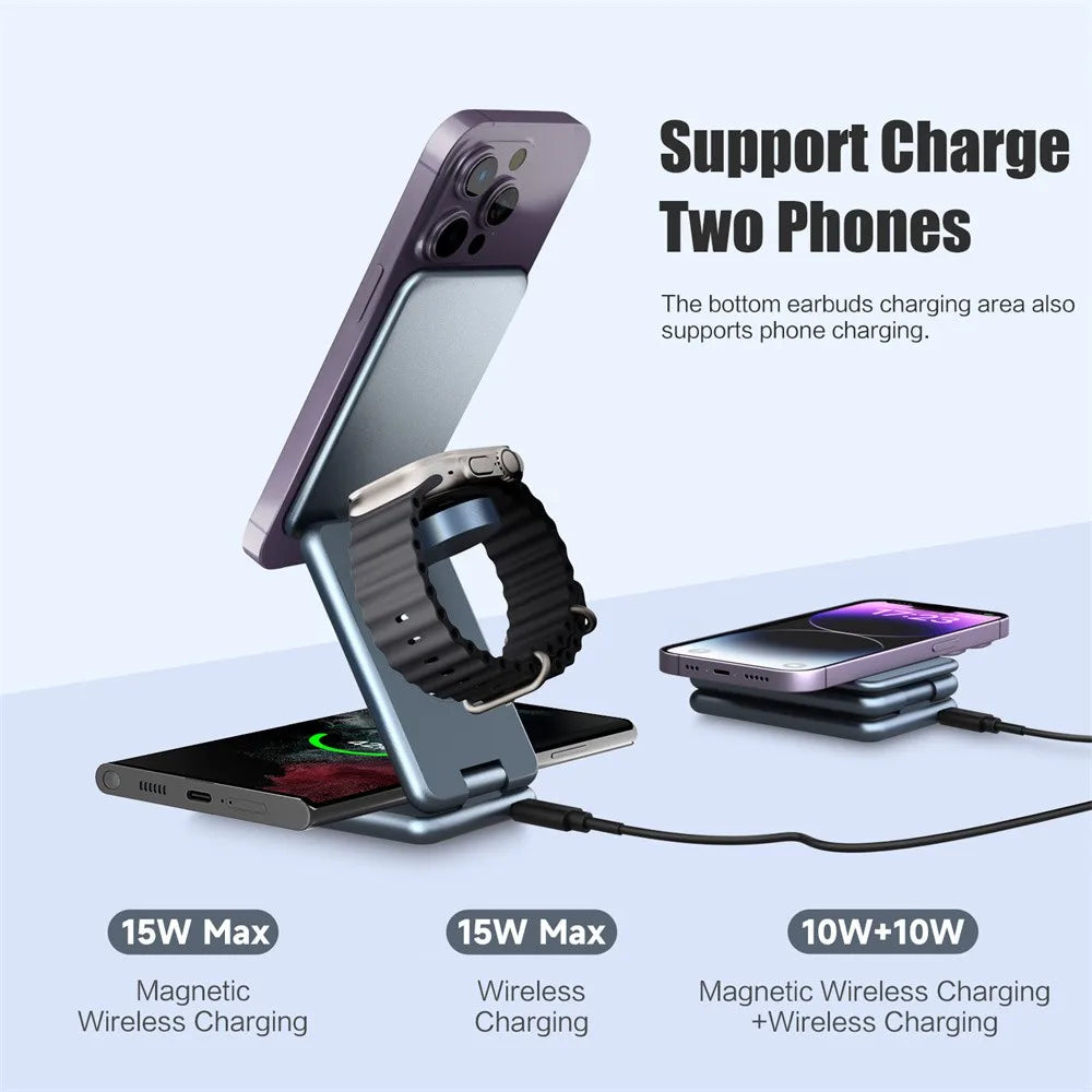 3 in 1 Portable Wireless Charger Stand Dock