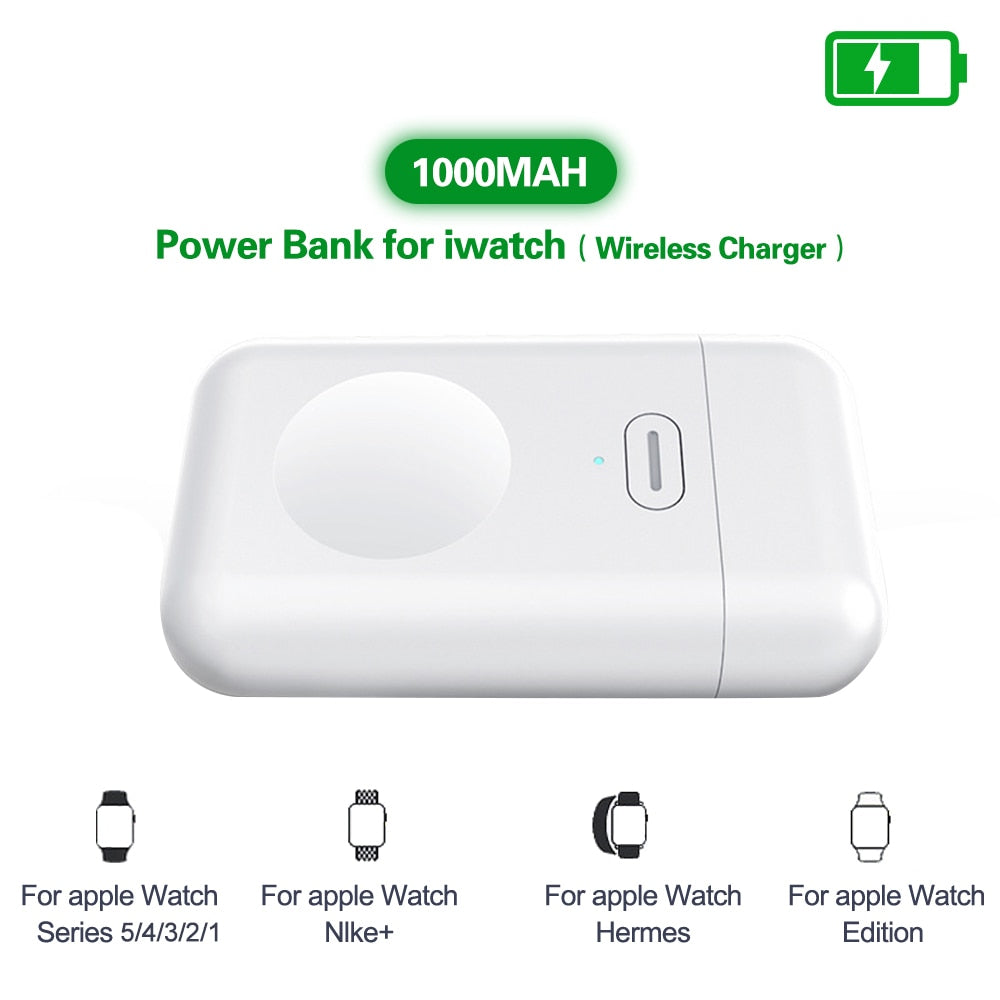 1000mAh Magnetic Mini Wireless Power Bank  For Apple Watch