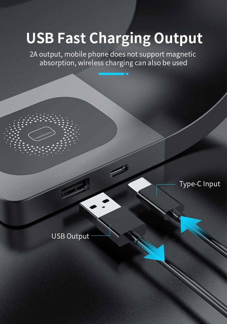15W Magnetic Wireless Charger Dock Station For Apple
