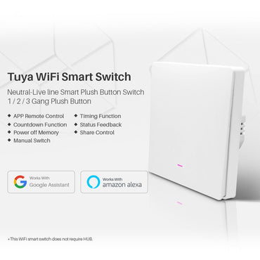 1Gang Tuya Smart Switch WiFi Plush Button