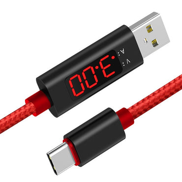Type C Fast Charging Cable with Voltage and Current Display