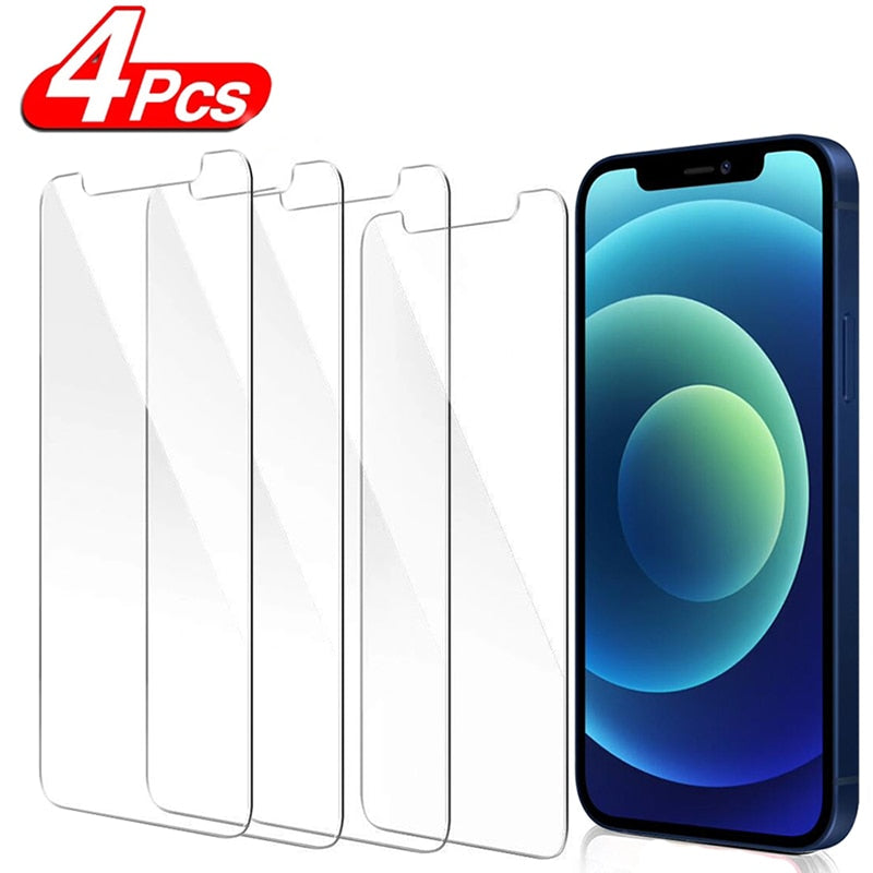 4PCS Protective Glass on For iPhone