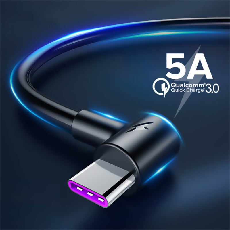 5A USB Type C Cable  Supercharge QC3.0 USBC Cabo