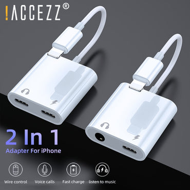 ACCEZZ Dual Lighting Audio Adapter For IPhone