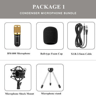 BM-800 Professional Condenser Microphone Kit
