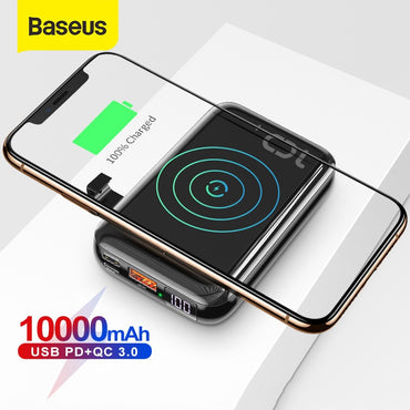 Baseus 10000mAh Qi Wireless and USB Power Bank
