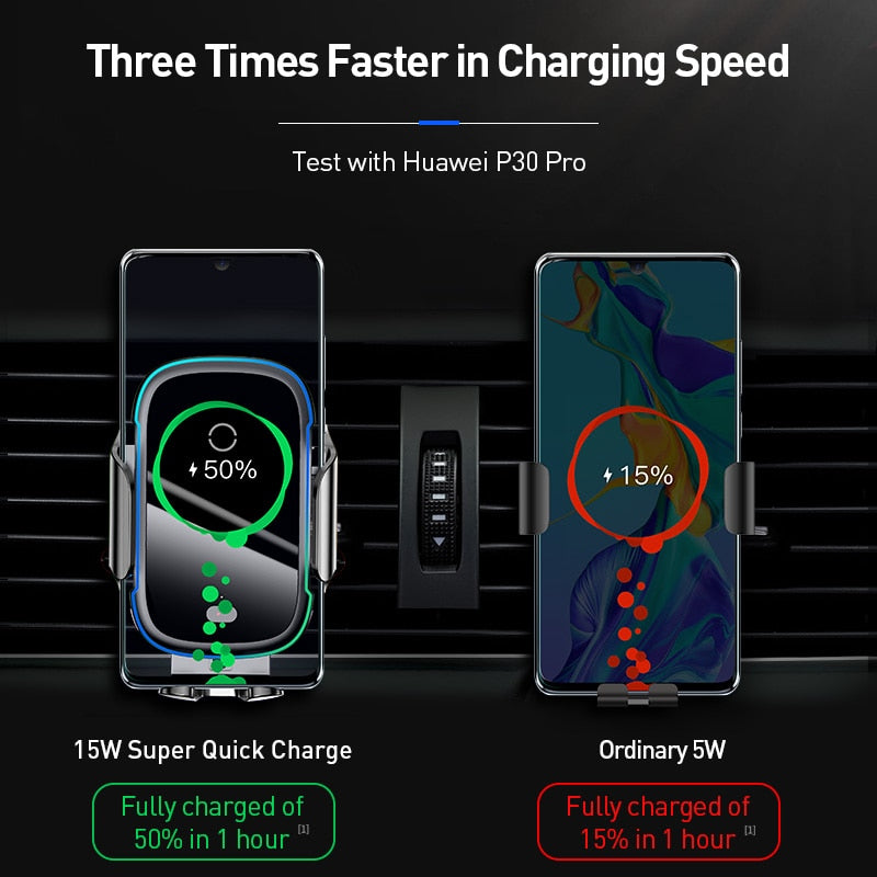 Baseus Intelligent Infrared Car Mount 15W QI Wireless Charger