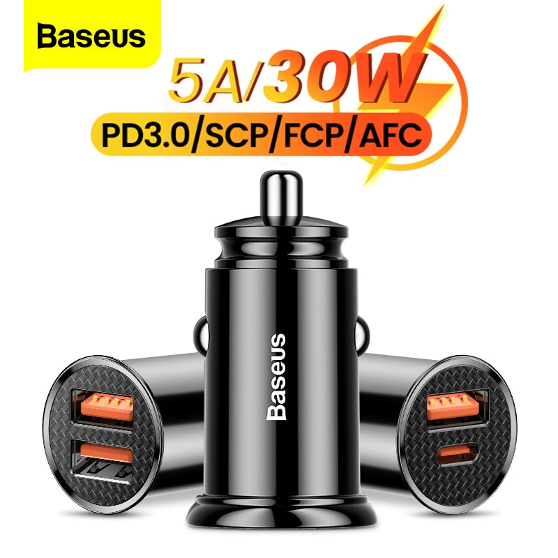Baseus Car Quick Charger Type c and USB