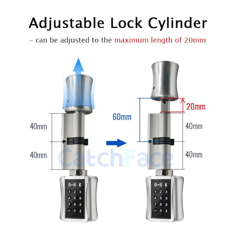 Bluetooth Smart Cylinder Lock Keyless Electronic Door Lock