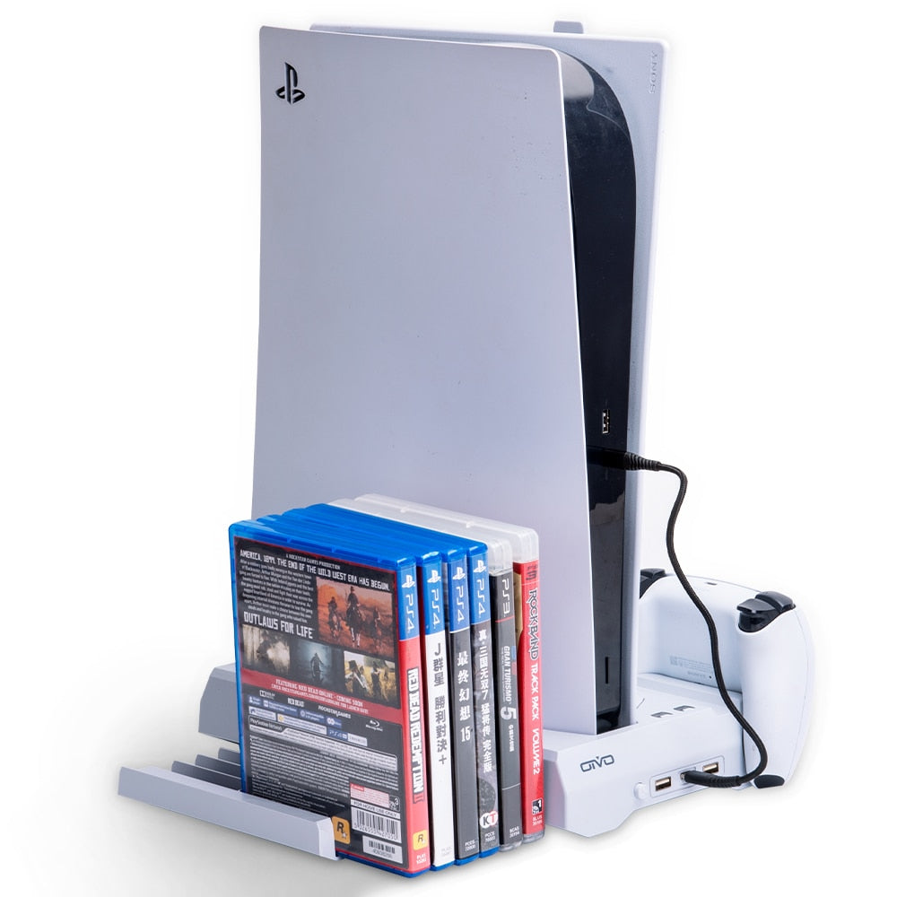 PS5 Stand With Cooling Fan Controller Holder