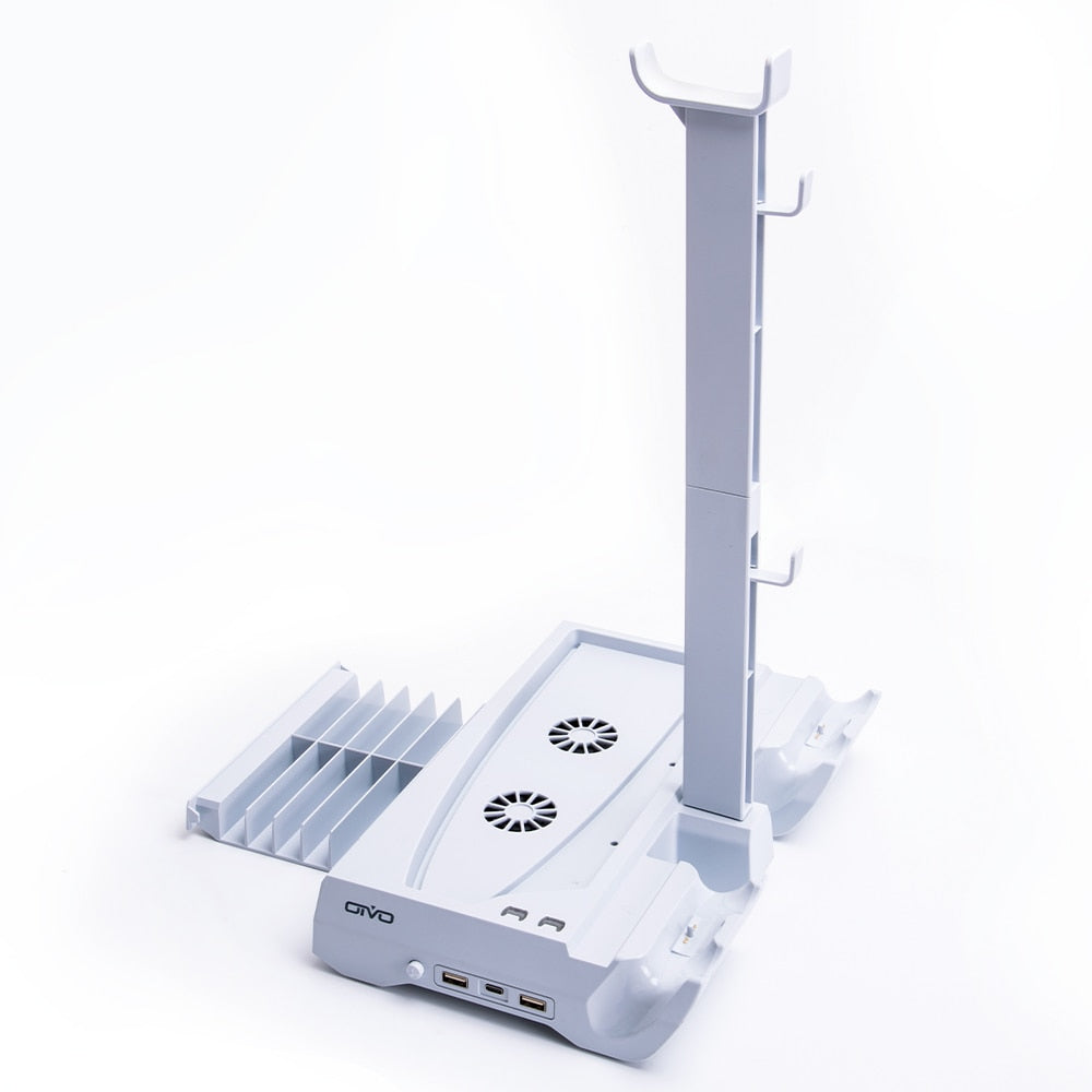 PS5 Stand With Cooling Fan Controller Holder