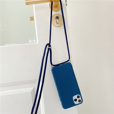Crossbody Necklace strap silicone case for iphone