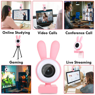 Rabbit Shape 1080P HD Webcam Built-in Microphone