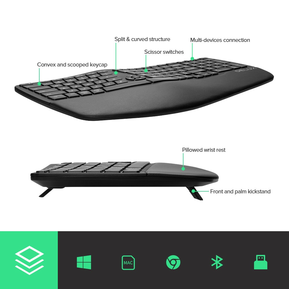 Delux GM902 Ergonomic Wireless Keyboard 