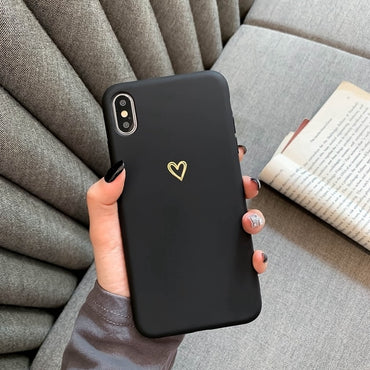 Ultra-thin soft heart-shaped protective case For iPhone