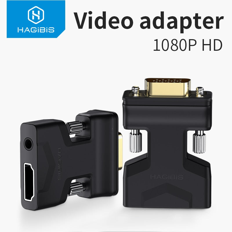 Hagibis HDMI-compatible to VGA Adapter with Audio Port