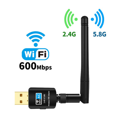600Mbps USB Wi-Fi Adapter 5.8GHz+2.4GHz