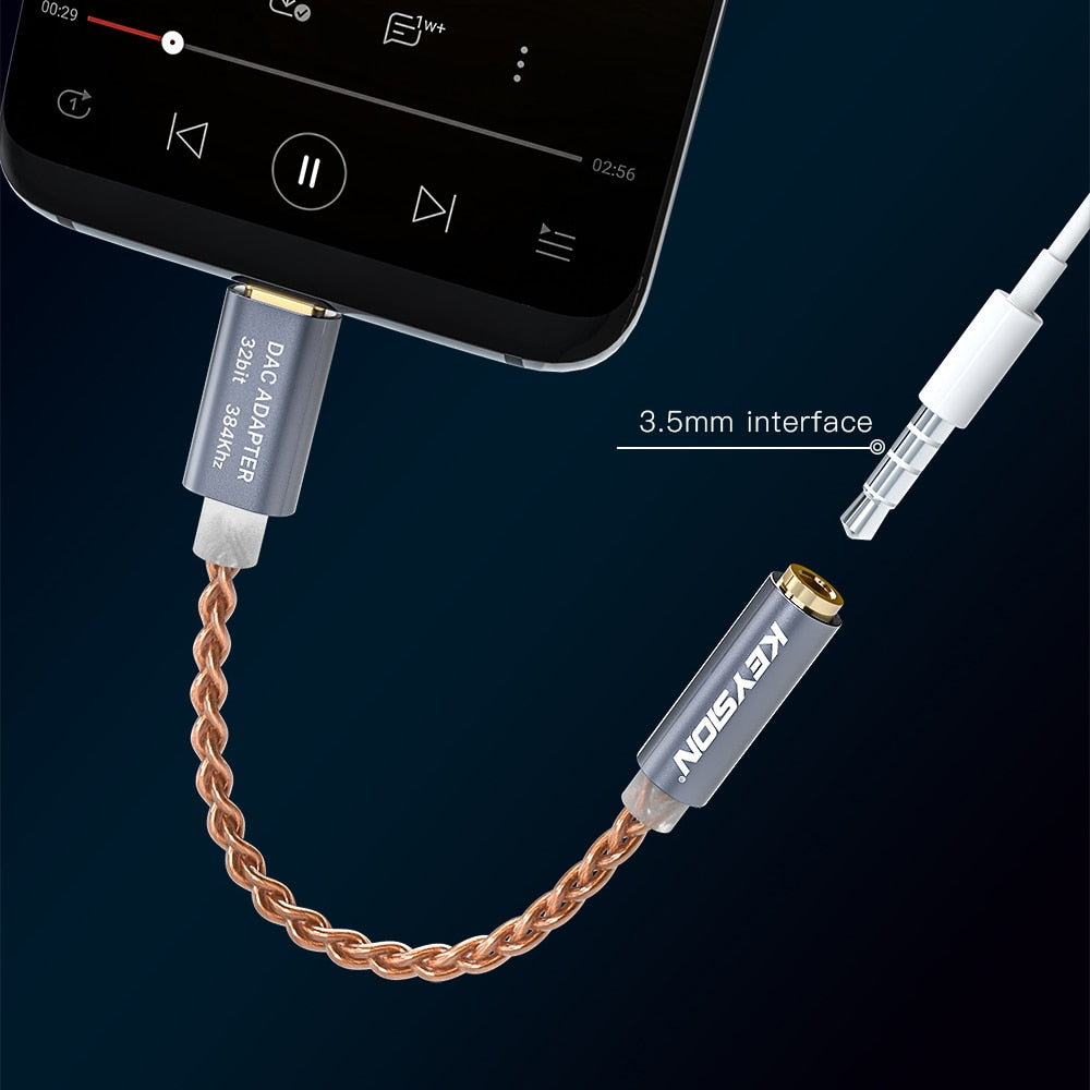 KEYSION HIFI Type C to Headphone Jack audio adapter