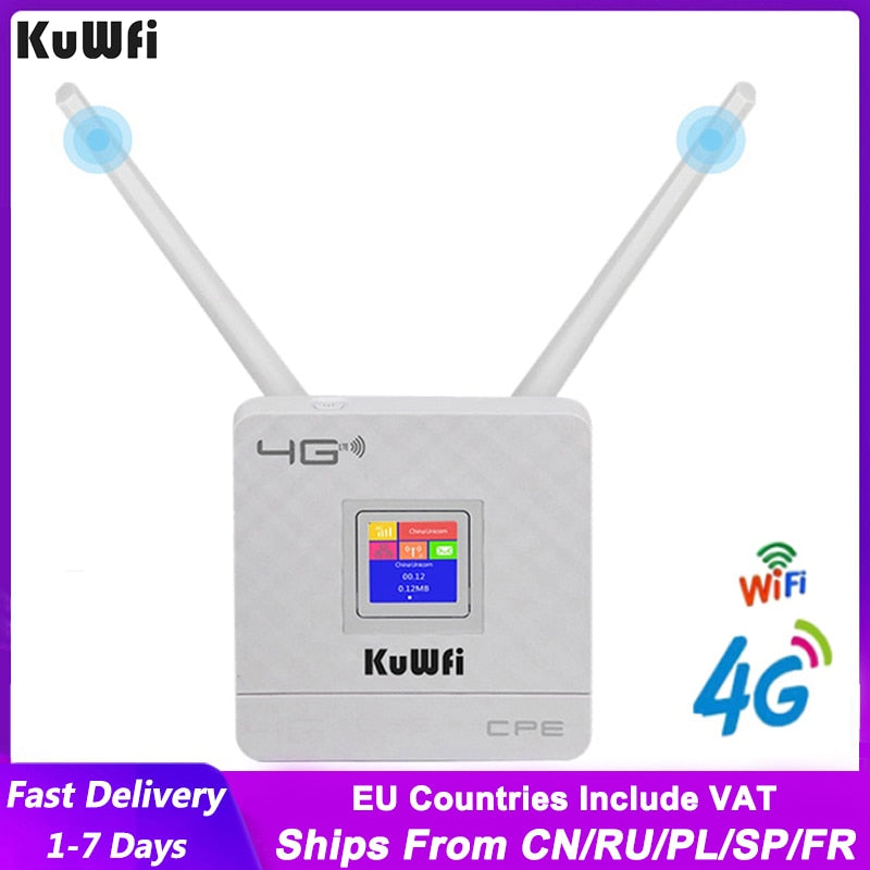KuWFi 150Mbps 4G Router With SIM Card Support – Epodot.com