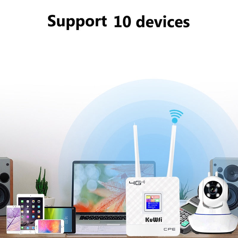 KuWFi 150Mbps 4G Router With SIM Card Support