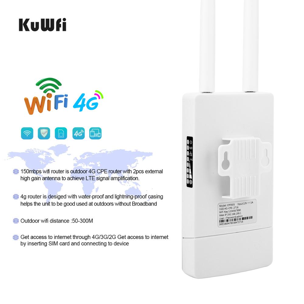 KuWFi Outdoor Wide Coverage Router 150Mbps 4G LTE