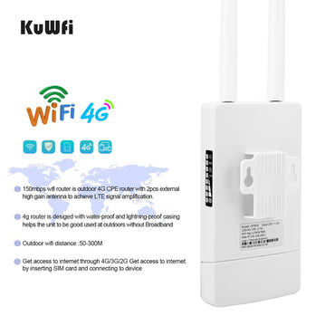 KuWFi Outdoor Wide Coverage Router 150Mbps 4G LTE