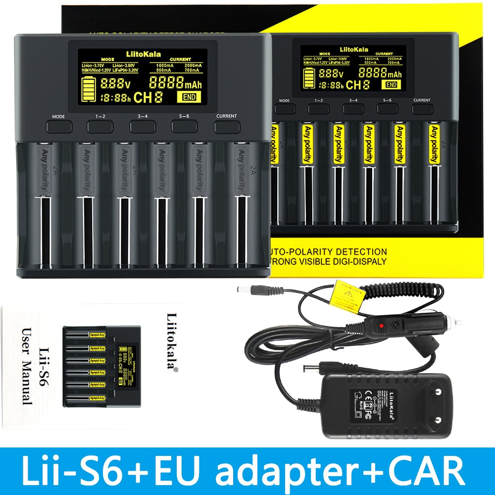 LiitoKala  1.2V 3.7V 3.2V Lithium-ion NiMH Smart Battery Charger