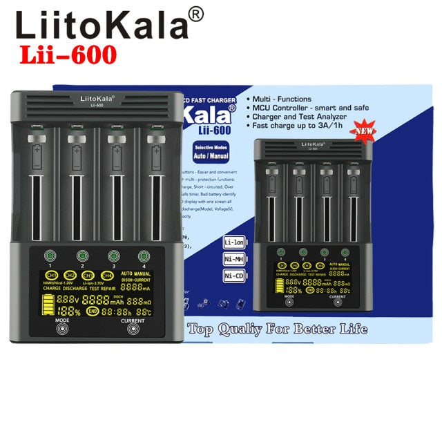 LiitoKala LCD Screen Battery Charger