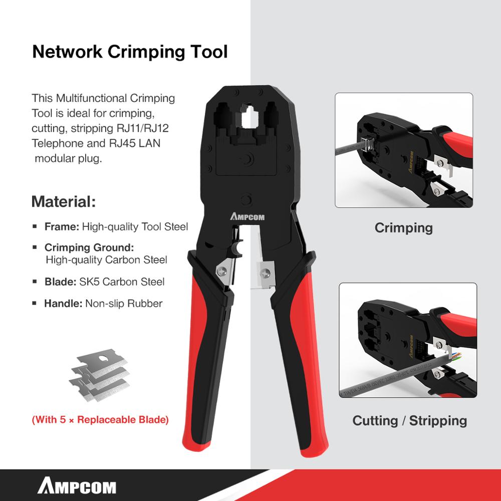 AMPCOM 12 in 1 Professional Network Tool Kit