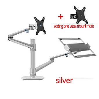 OL-3L aluminum silver Ergonomics 10"-17" desk laptop stand 32"