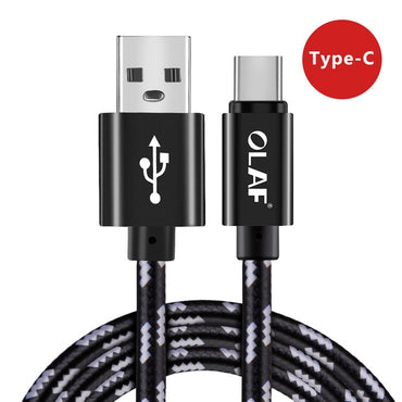 OLAF USB Type Sync Nylon Fast Charging Phone Cable