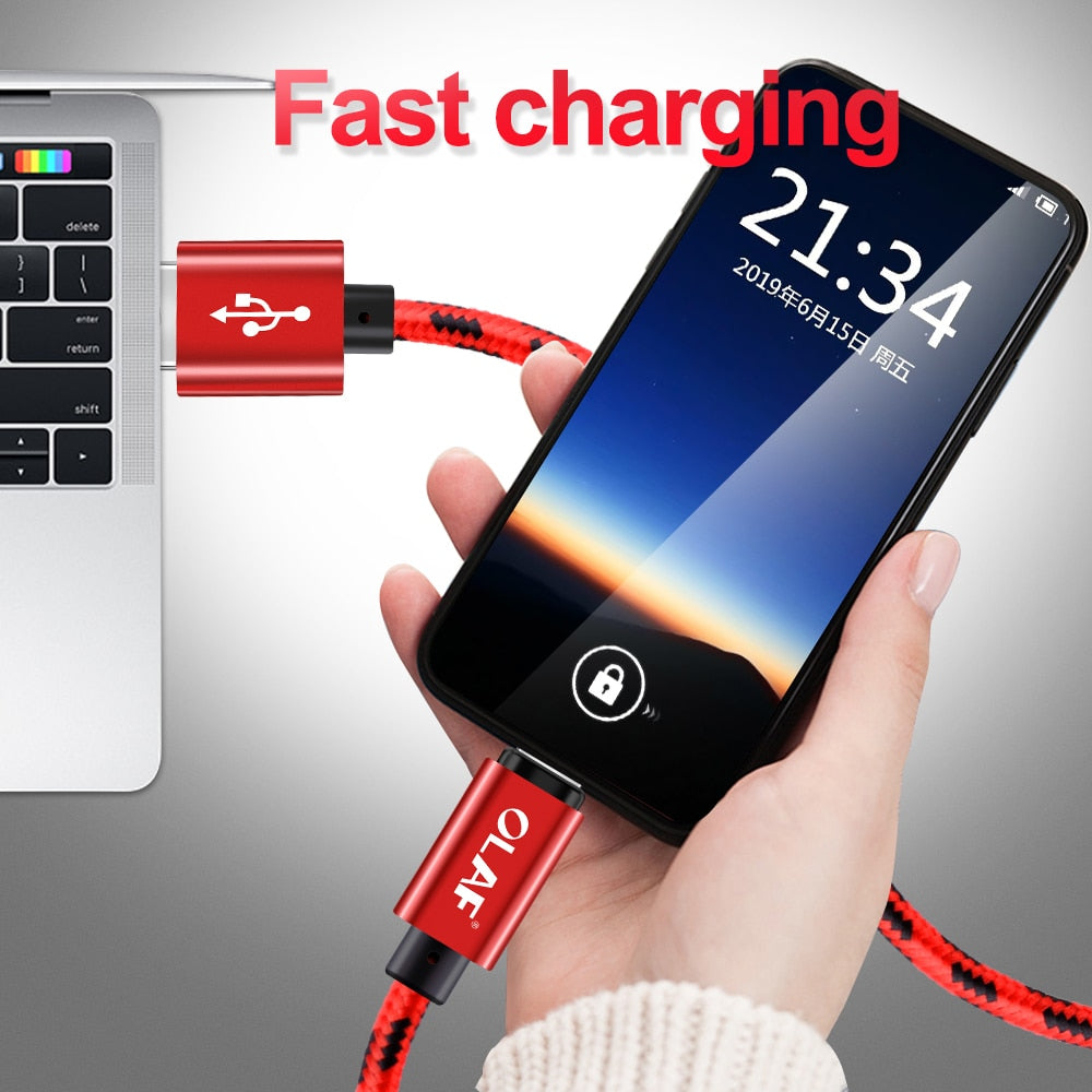 OLAF USB Type Sync Nylon Fast Charging Phone Cable