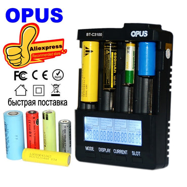 OPUS BT-C3100 Digital Intelligent 4 Slots LCD Battery Charger