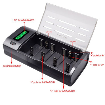 PALO Multi Usage 4 Slots LCD Display Battery Charger