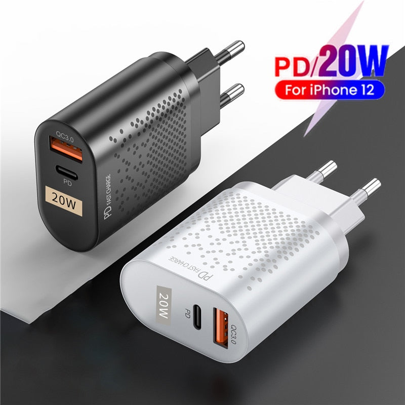 20W  Quick Charge 3.0 QC USB and Type C Charger