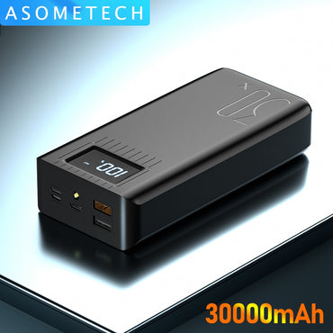 ASOMETECH Power Bank 30000mAh with LED Display