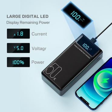 Fast Charge Power Bank 50000mAh Dual USB Digital Display