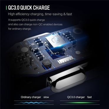 QC 3.0 Metal Dual USB Phone Car Charger with LED Digital Displayg