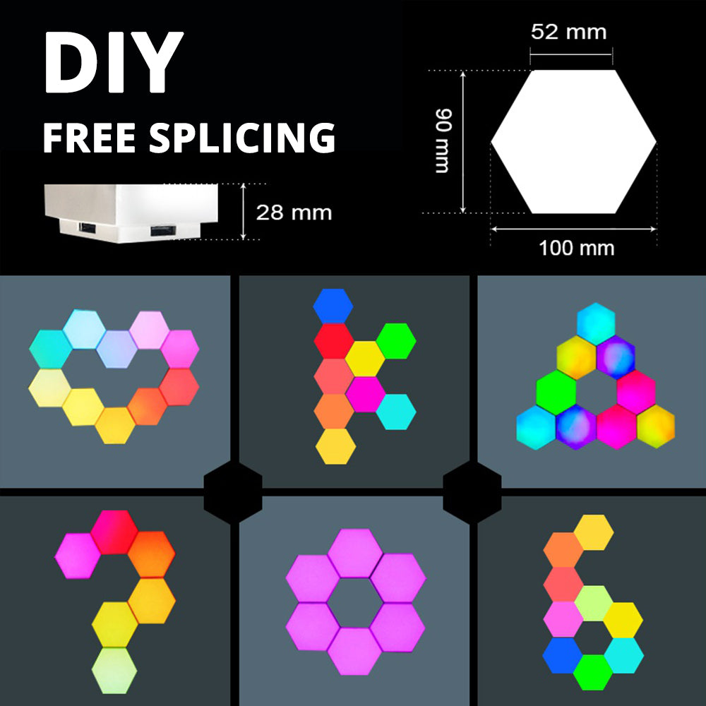 LED Hexagon Indoor Wall Light APP Controlled