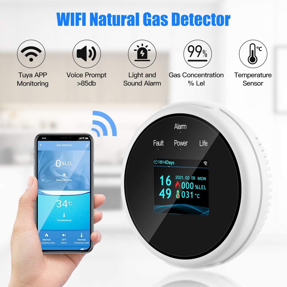 Tuya WIFI Digital Smart Natural Gas Sensor