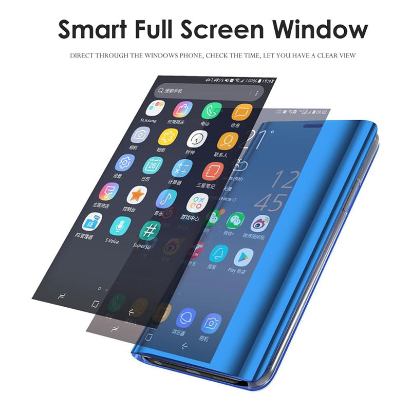 Smart Mirror Flip Case For Huawei