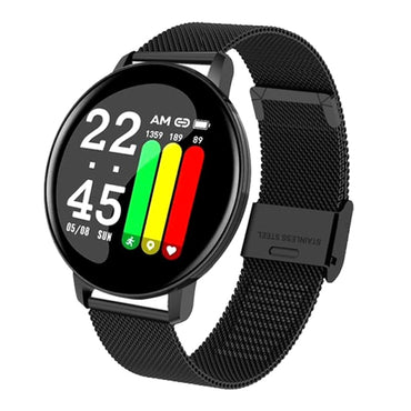 Waterproof Round Smart Watch Fitness Tracker Blood Pressure Monitor