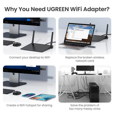 UGREEN USB Wi-Fi Adapter 1300Mbps 5.8Ghz & 2.4GHz Dual Band