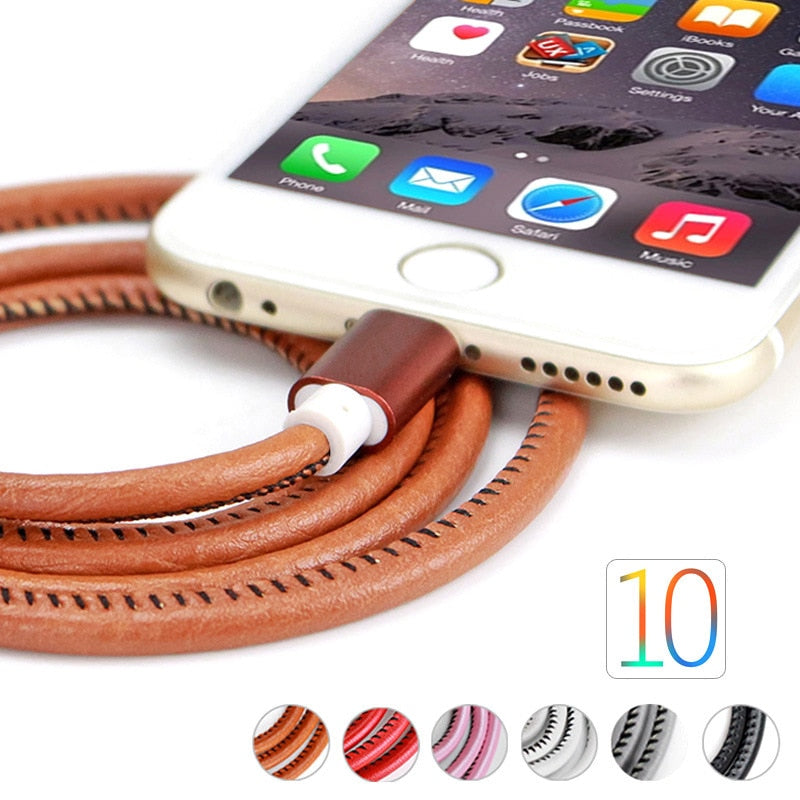 Fast Charging Leather Braided Cable for iPhone