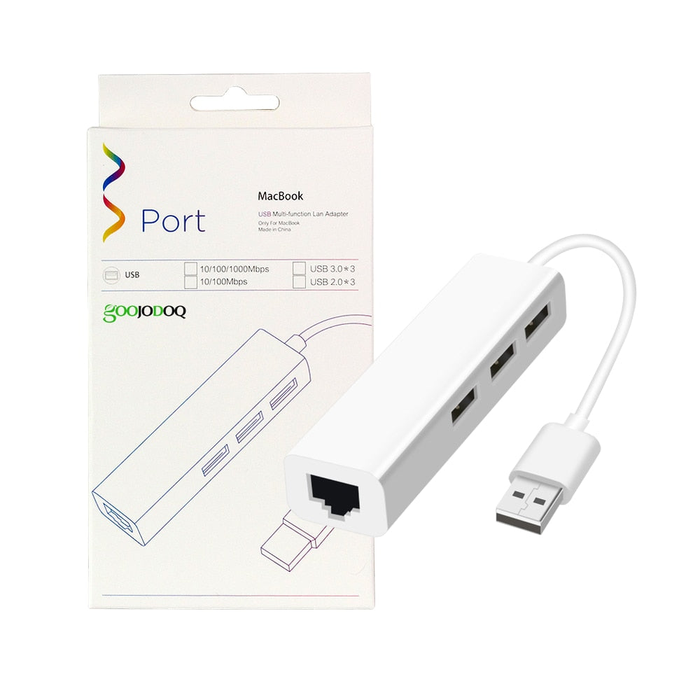 USB HUB With Ethernet RJ45 And 3 Ports