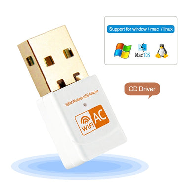 USB Wi-Fi Adapter Ethernet Dongle 600Mbps