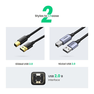 Ugreen USB Printer Cable USB Type B Male to A Male USB