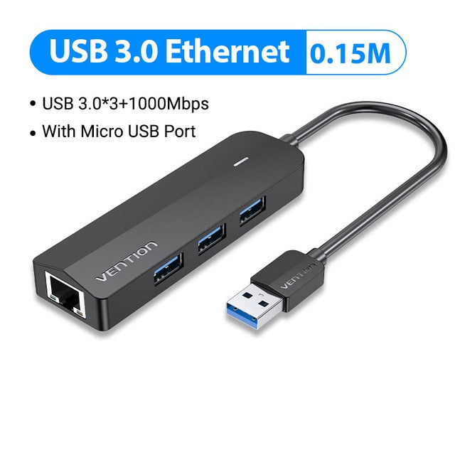 Vention USB Ethernet Adapter USB 3.0 2.0 to RJ45 Gigabit Ethernet
