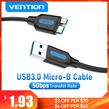 Vention USB Micro B Cable to Type A Micro Cable