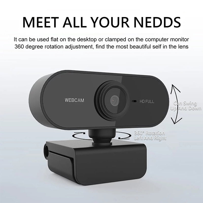 Full HD 1080P Mini Webcam  With Microphone
